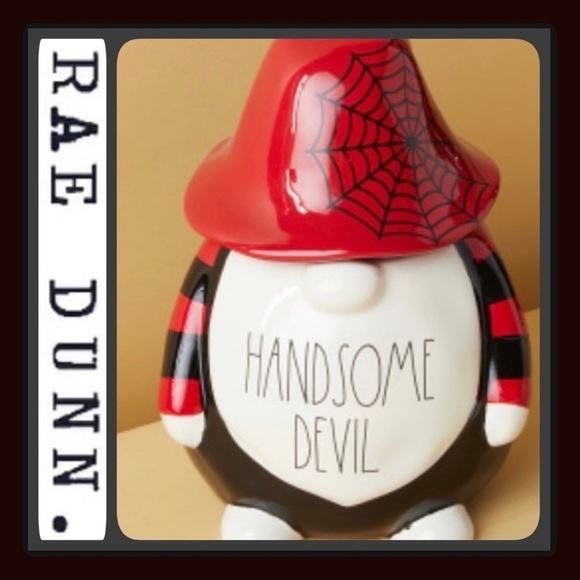 ♠️ New Rae Dunn Handsome Devil Gnome Canister - Picture 1 of 5